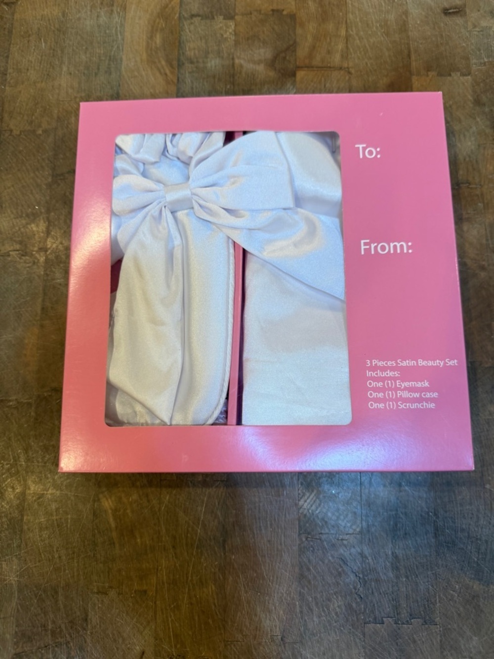 Satin Face Mask and Beauty Set - White pillow case eye mask headband NEW